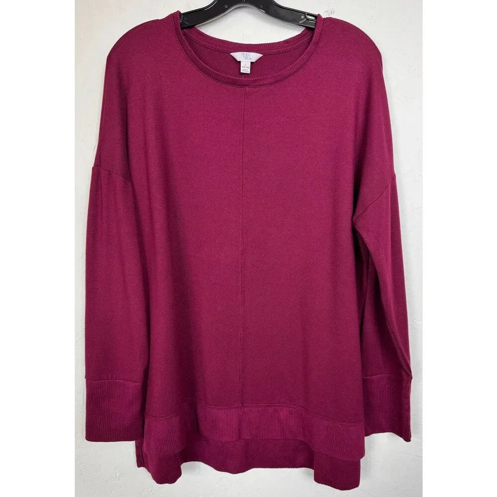 Time And Tru Red Long Sleeve Sweater Women's Large